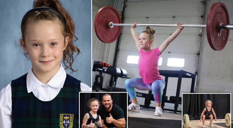  طفلة 7 سنوات ترفع أثقالاً يصل وزنها إلى 80 كيلوغراماً