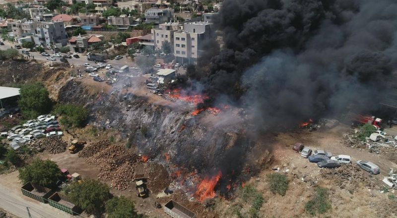 الرامة: اندلاع حريق كبير عند مدخل الحي الغربي