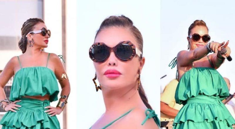 نيكول سابا تتألق بـ لوك  صيفي على شواطئ العلمين الجديدة