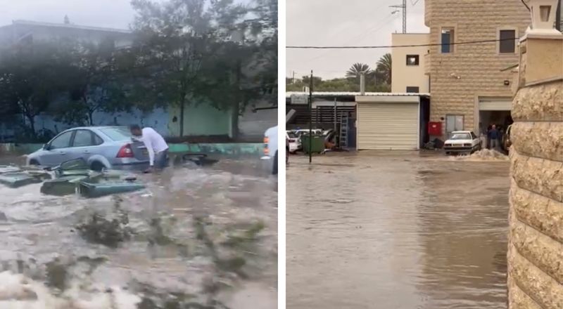 مع بدء موسم الشتاء: الفيضانات تُغرق الطرق في بلدات عربية